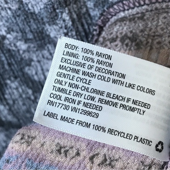 Knox Rose‎ Tunic Dress Size S 100% Rayon Tie Neck with Tassels Crochet Bell Slvs - Picture 10 of 10